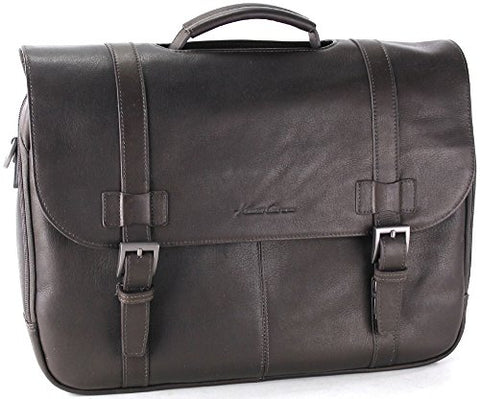 Kenneth Cole Colombian Leather Double Gusset Flapover - Brown