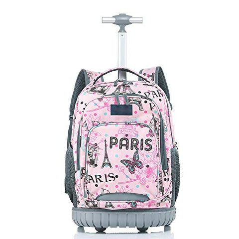 Yexin 18 Inch Large Storage Laptop Students Multifunction Waterproof Wheeled Rolling Backpack