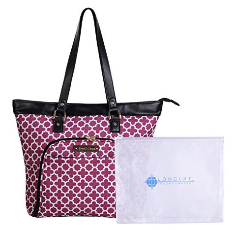 Jenni Chan Medley 2-Piece Set 18" Computer Tote + 311 Bag Laptop, Cranberry, One Size