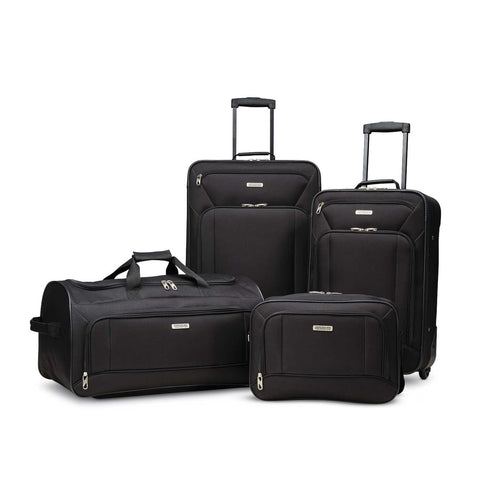 American Tourister Fieldbrook XLT Softside Luggage, Black, 4-Piece Set