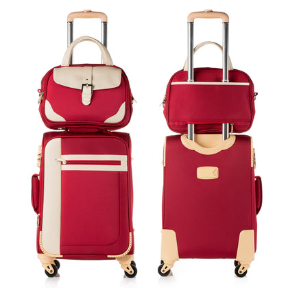 Female 14 20 22 24 26Inches Oxford Silk Cloth Travel Luggage Bags On Universal Wheels,High