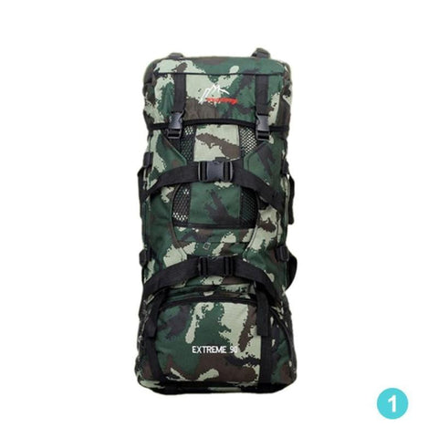Fashion 90L Outdoor Camping Hiking Trekking Backpack Rucksack Mountaineering Shoulder Bag Camo